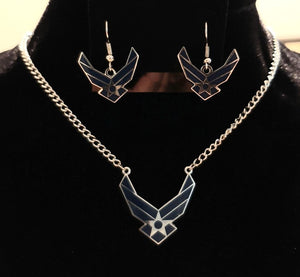 Air Force Pendant with Earrings