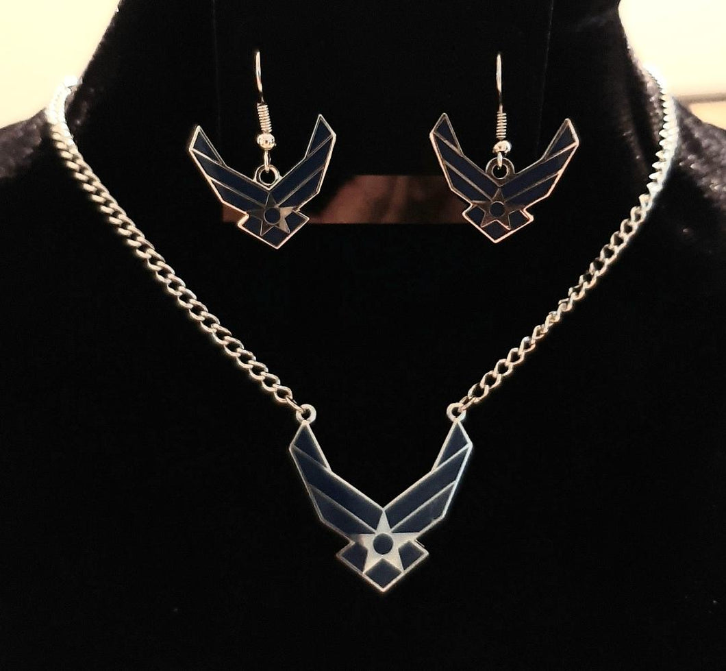 Air Force Pendant with Earrings